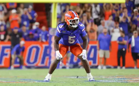 during the Gators' game against the USF Bulls on Saturday, September 6, 2025 at Ben Hill Griffin Stadium in Gainesville, Fla. / UAA Communications photo by Maddie Washburn