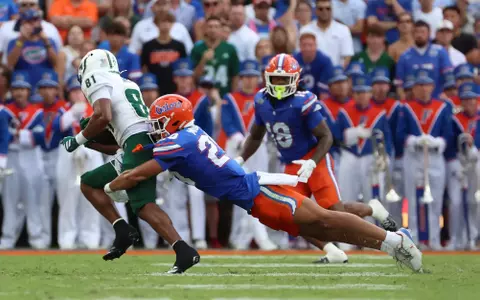 during the Gators' game against the Bulls on Saturday, September 6, 2025 at Ben Hill Griffin Stadium in Gainesville, Fla. / UAA Communications photo by Madilyn Gemme