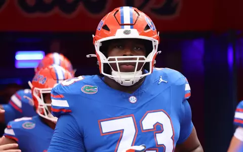 during the Gators' game against the USF Bulls on Saturday, September 6, 2025 at Ben Hill Griffin Stadium in Gainesville, Fla. / UAA Communications photo by Maddie Washburn
