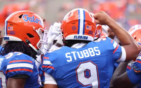 during the Gators' game against the USF Bulls on Saturday, September 6, 2025 at Ben Hill Griffin Stadium in Gainesville, Fla. / UAA Communications photo by Maddie Washburn