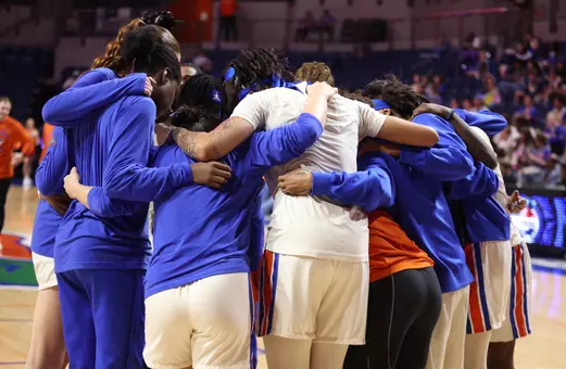 Team huddle against Texas A&M