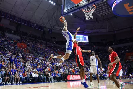 during the Gators' game against the Georgia Bulldogs on Tuesday, January 6, 2026 at Exactech Arena at the Stephen C. O'Connell Center in Gainesville, FL / UAA Communications photo by Hannah White