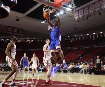 during the Gators' game against the Oklahoma Sooners on Tuesday, January 13, 2026 at Lloyd Noble Center in Norman, Okla. / UAA Communications photo by Maddie Washburn