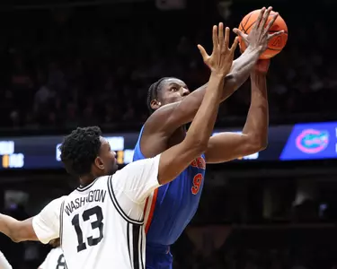 during the Gators' game against the Vanderbilt Commodores on Saturday, January 17, 2026 at Exactech Arena at the Stephen C. O'Connell Center in Gainesville, FL / UAA Communications photo by Maddie Washburn