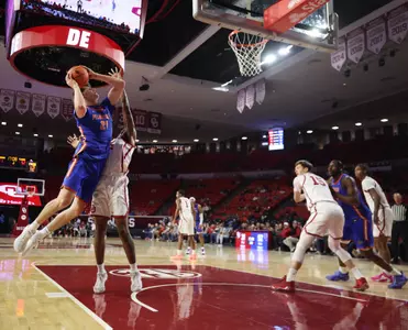 during the Gators' game against the Oklahoma Sooners on Tuesday, January 13, 2026 at Lloyd Noble Center in Norman, Okla. / UAA Communications photo by Maddie Washburn