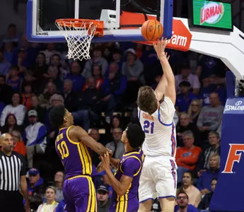during the Gators' game against the LSU Tigers on Tuesday, January 20, 2026 at Exactech Arena at the Stephen C. O'Connell Center in Gainesville, FL / UAA Communications photo by Maddie Washburn