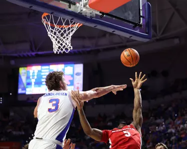 during the Gators' game against the Georgia Bulldogs on Tuesday, January 6, 2026 at Exactech Arena at the Stephen C. O'Connell Center in Gainesville, FL / UAA Communications photo by Maddie Washburn