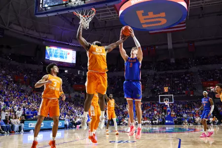 during the Gators' game against the Tennessee Volunteers on Saturday, January 10, 2026 at Exactech Arena at the Stephen C. O'Connell Center in Gainesville, FL / UAA Communications photo by Hannah White
