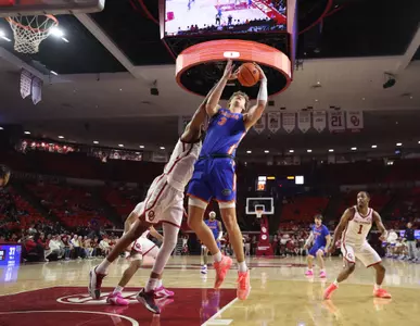 during the Gators' game against the Oklahoma Sooners on Tuesday, January 13, 2026 at Lloyd Noble Center in Norman, Okla. / UAA Communications photo by Maddie Washburn