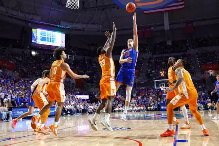 during the Gators' game against the Tennessee Volunteers on Saturday, January 10, 2026 at Exactech Arena at the Stephen C. O'Connell Center in Gainesville, FL / UAA Communications photo by Hannah White