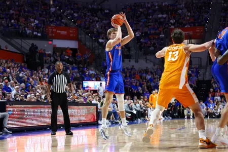 during the Gators' game against the Tennessee Volunteers on Saturday, January 10, 2026 at Exactech Arena at the Stephen C. O'Connell Center in Gainesville, FL / UAA Communications photo by Hannah White