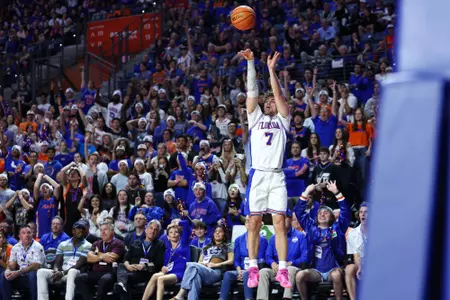 during the Gators' game against the Georgia Bulldogs on Tuesday, January 6, 2026 at Exactech Arena at the Stephen C. O'Connell Center in Gainesville, FL / UAA Communications photo by Hannah White