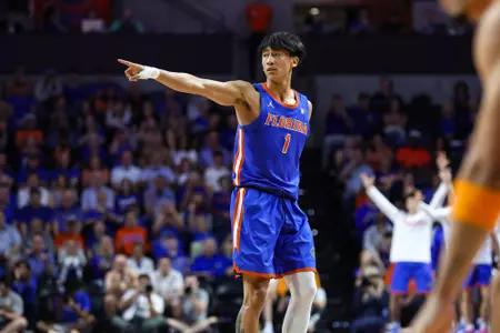 during the Gators' game against the Tennessee Volunteers on Saturday, January 10, 2026 at Exactech Arena at the Stephen C. O'Connell Center in Gainesville, FL / UAA Communications photo by Hannah White