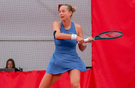Emily Seibold follows through on a forehand against No. 11 NC State