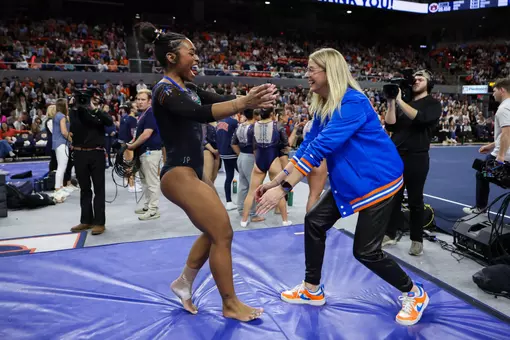during the Gators' meet against Auburn on Friday, January 23, 2026 at Neville Arena in Auburn, AL / UAA Communications photo by Hannah White