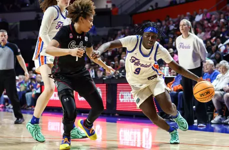 Alexia Dizeko drives against No. 3 South Carolina