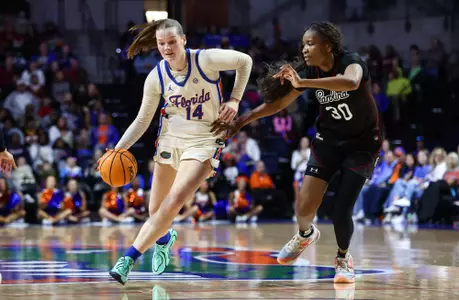 Caterina Piatti drives against No. 3 South Carolina