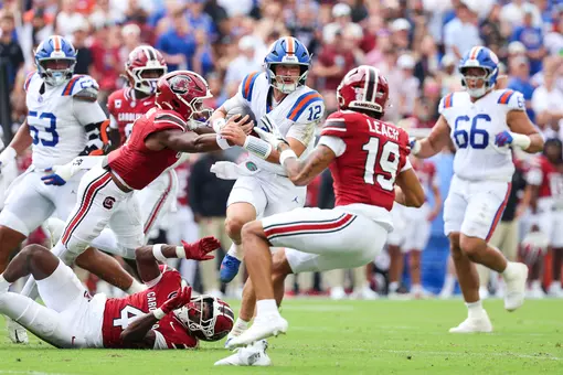 Florida quarterback Aaron Philo during the Gators' game against the Gamecocks on Saturday, October 10, 2026 at Ben Hill Griffin Stadium in Gainesville, Fla. / UAA Communications photo by Hannah White