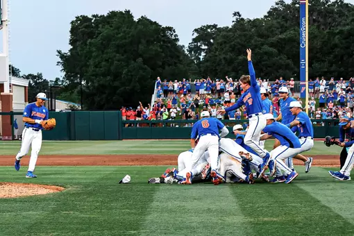2023 Super Regionals Celebration Dogpile