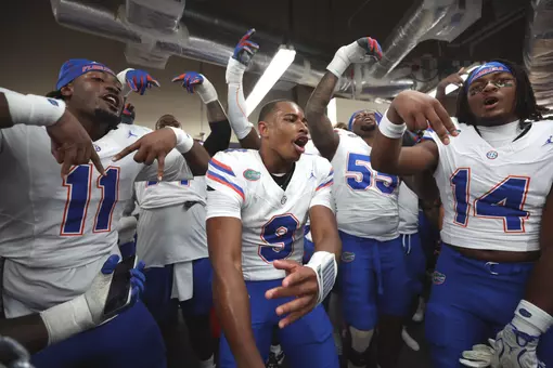 during the Gators' game against the Texas Longhorns on Saturday, October 17, 2026 at DKR-Texas Memorial Stadium in Austin, Tx. / UAA Communications photo by Hannah White
