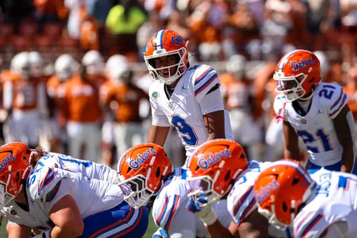 during the Gators' game against the Texas Longhorns on Saturday, October 17, 2026 at DKR-Texas Memorial Stadium in Austin, Tx. / UAA Communications photo by Hannah White
