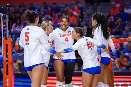 during the Gators' match against the Ole Miss Rebels on Sunday, October 25, 2026 at Exactech Arena at the Stephen C. O'Connell Center in Gainesville, Fla. / UAA Communications photo by Hannah White
