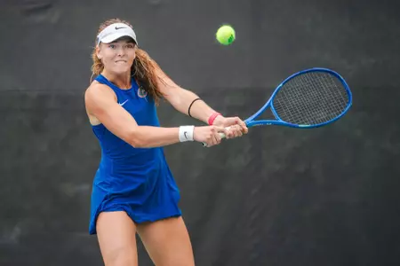 Women's Tennis Player Allegra Korpanec Davies with the backhand at the ITA All-America Championships