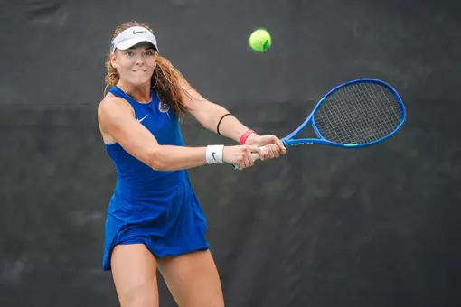 Women's Tennis Player Allegra Korpanec Davies with the backhand at the ITA All-America Championships