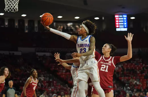 Liv McGill with the driving layup at No. 10 Oklahoma