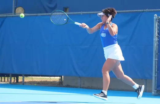 Valery Gynina with the forehand against Auburn
