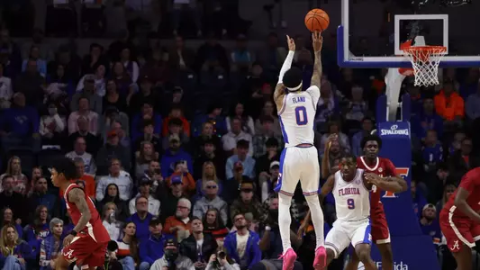 during the Gators' game against the Crimson Tide on Sunday, February 1, 2026 at Exactech Arena at the Stephen C. O'Connell Center in Gainesville, FL / UAA Communications photo by Bella Rosa