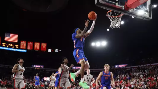 during the Gators' game against the Georgia Bulldogs on Wednesday, February 11, 2026 at Stegeman Colesium in Athens, GA / UAA Communications photo by Maddie Washburn