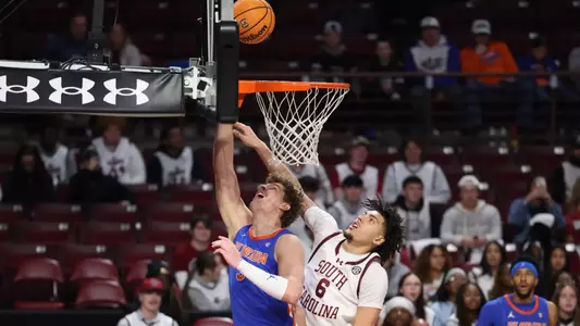 during the Gators' game against the South Carolina Gamecocks on Wednesday, January 28, 2026 at Colonial Life Arena in Columbia, S.C. / UAA Communications photo by Maddie Washburn