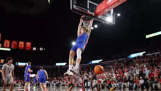 during the Gators' game against the Georgia Bulldogs on Wednesday, February 11, 2026 at Stegeman Colesium in Athens, GA / UAA Communications photo by Maddie Washburn