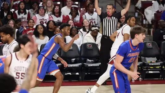 during the Gators' game against the South Carolina Gamecocks on Wednesday, January 28, 2026 at Colonial Life Arena in Columbia, S.C. / UAA Communications photo by Maddie Washburn