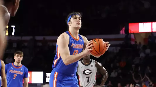 during the Gators' game against the Georgia Bulldogs on Wednesday, February 11, 2026 at Stegeman Colesium in Athens, GA / UAA Communications photo by Maddie Washburn