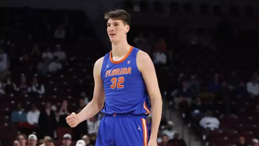 during the Gators' game against the South Carolina Gamecocks on Wednesday, January 28, 2026 at Colonial Life Arena in Columbia, S.C. / UAA Communications photo by Maddie Washburn