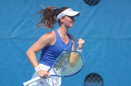 Brooke Black celebrates her a point against Auburn