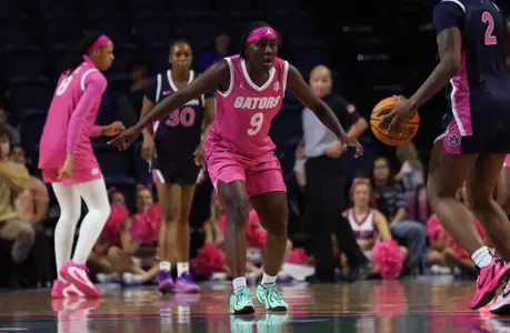 Alexia Dizeko defending against Auburn in the Gators 61-53 win
