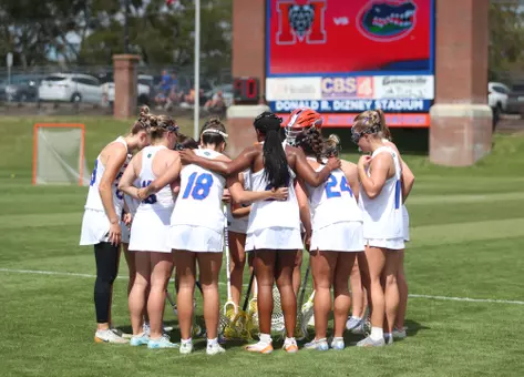 Florida Lacrosse Team Huddle before Mercer