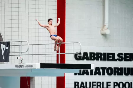 Jesus Gonzalez during men's platform competition at NCAA Zone B Diving Zones on Wednesday, March 11, 2026 in Athens, Georgia at Gabrielsen Natatorium.