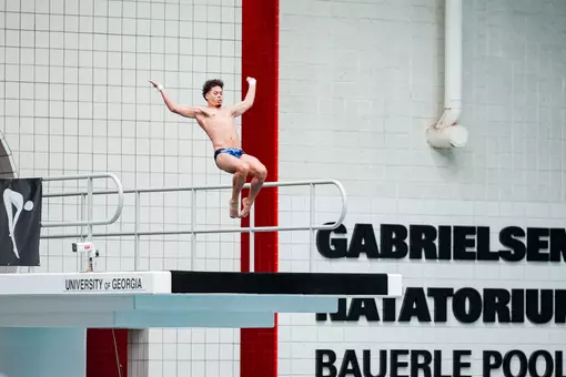 Jesus Gonzalez during men's platform competition at NCAA Zone B Diving Zones on Wednesday, March 11, 2026 in Athens, Georgia at Gabrielsen Natatorium.
