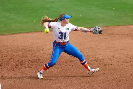 Kenleigh Cahalan during the Gators' game against Georgia Tech on Sunday, February 15, 2026 at Katie Seashole Pressly Softball Stadium in Gainesville, FL / UAA Communications photo by Hannah White