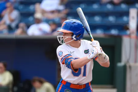 Kenleigh Cahalan during the Gators' game against Georgia Tech on Sunday, February 15, 2026 at Katie Seashole Pressly Softball Stadium in Gainesville, FL / UAA Communications photo by Hannah White