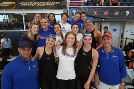 during the Gators' meet at the NCAA Championship on Saturday, March 21, 2026 at McAuley Aquatic Center in Atlanta, GA / UAA Communications photo by Audrey Djuricich