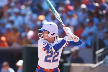 Cassidy McLellan celebrates a home run against Tennessee