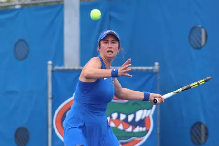 India Houghton with the forehand vs. Tennessee