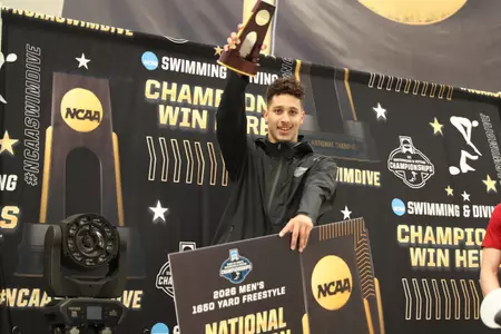 Ahmed Jaouadi during the Gators' meet at the NCAA Championship on Wednesday, March 25, 2026 at McAuley Aquatic Center in Atlanta, GA / UAA Communications photo by Audrey Djuricich