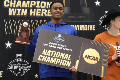 Josh Liendo during the Gators' meet at the NCAA Championship on Thursday, March 26, 2026 at McAuley Aquatic Center in Atlanta, GA / UAA Communications photo by Audrey Djuricich