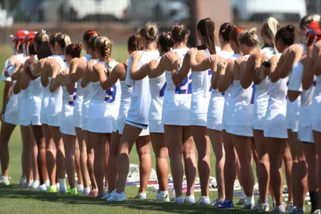 Florida Lacrosse Lines Up for National Anthem